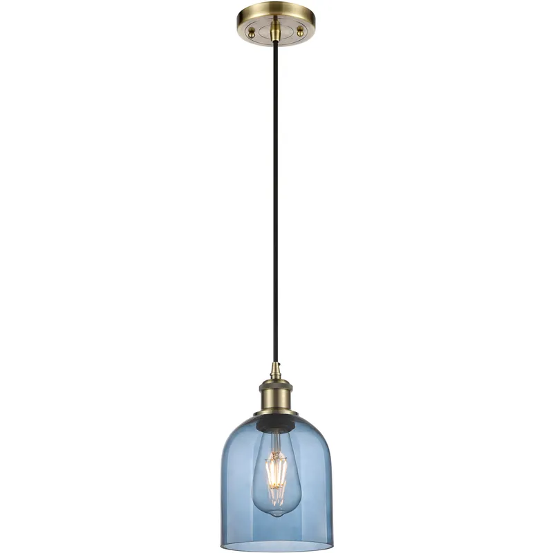 Ballston Bella 1 Light 5.5 inch Antique Brass Cord Hung Mini Pendant Ceiling Light