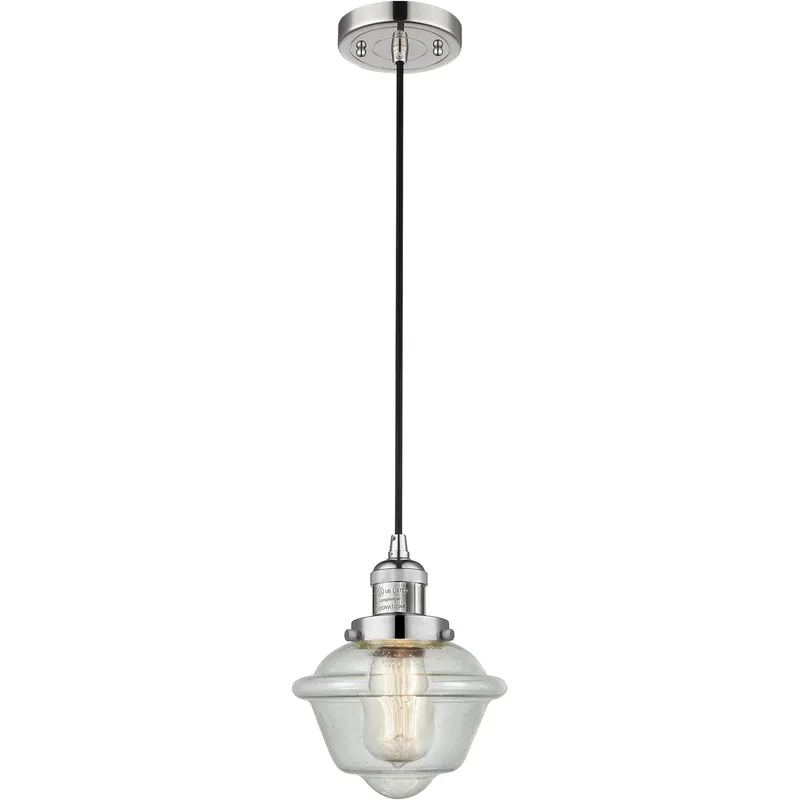 Franklin Restoration Oxford 1 Light 7.5 inch Polished Nickel Mini Pendant Ceiling Light in Incandescent, Seedy, Franklin Restoration