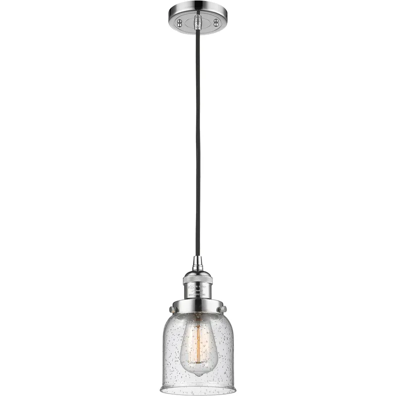 Franklin Restoration Bell LED 5 inch Polished Chrome Mini Pendant Ceiling Light in Seedy, Franklin Restoration