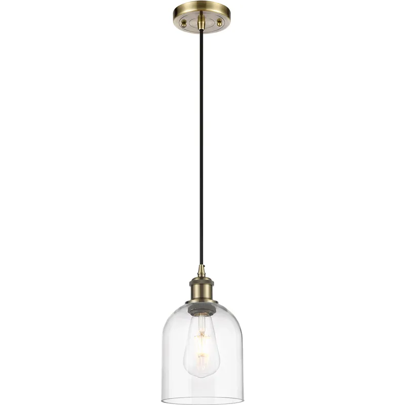 Ballston Bella 1 Light 5.5 inch Antique Brass Cord Hung Mini Pendant Ceiling Light
