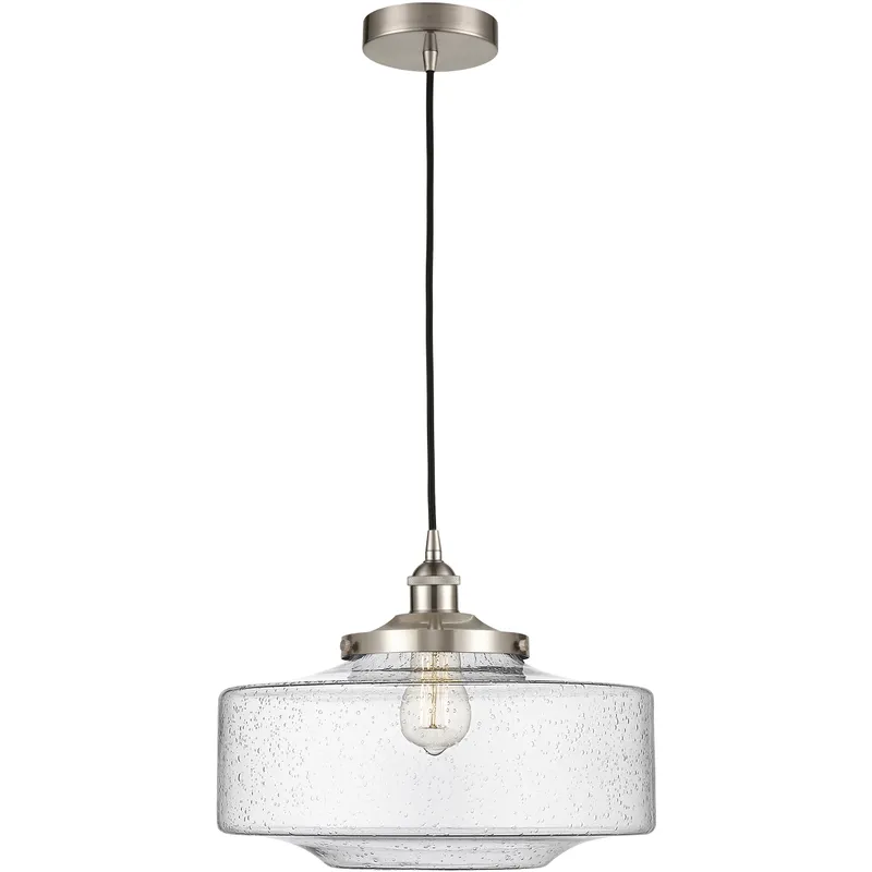 Bridgeton 1 Light 16 inch Brushed Satin Nickel Mini Pendant Ceiling Light in Seedy Glass