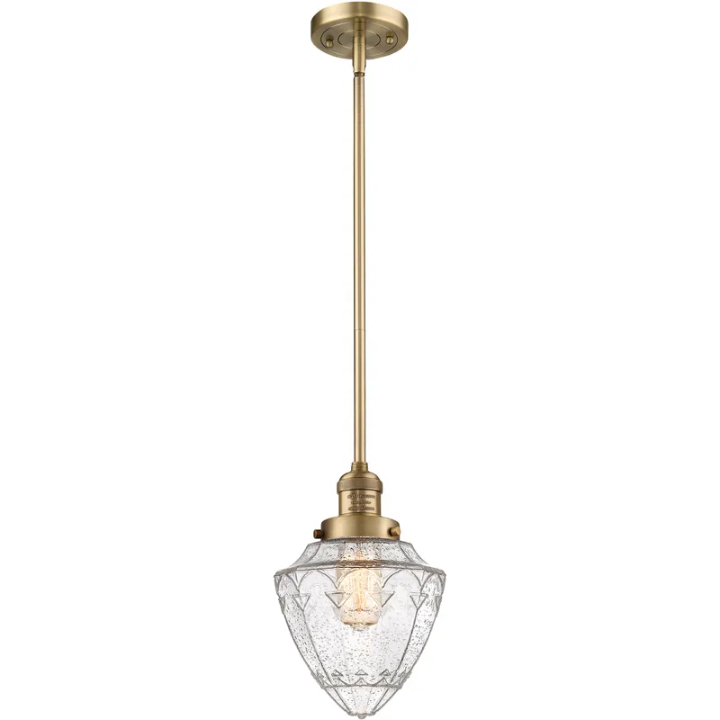 Franklin Restoration Bullet 1 Light 7 inch Brushed Brass Mini Pendant Ceiling Light in Incandescent, Seedy