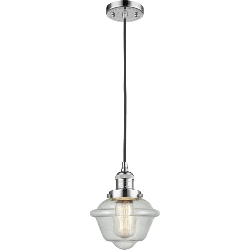 Franklin Restoration Oxford LED 7.5 inch Polished Chrome Mini Pendant Ceiling Light in Seedy, Franklin Restoration