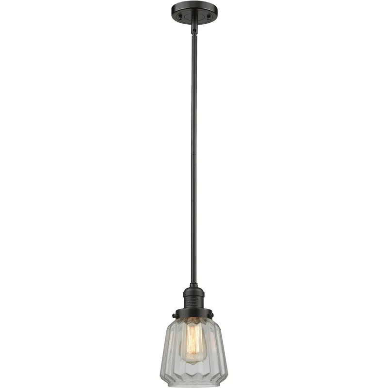 Franklin Restoration Chatham 1 Light 6 inch Oil Rubbed Bronze Mini Pendant Ceiling Light in Incandescent, Clear, Franklin Restoration