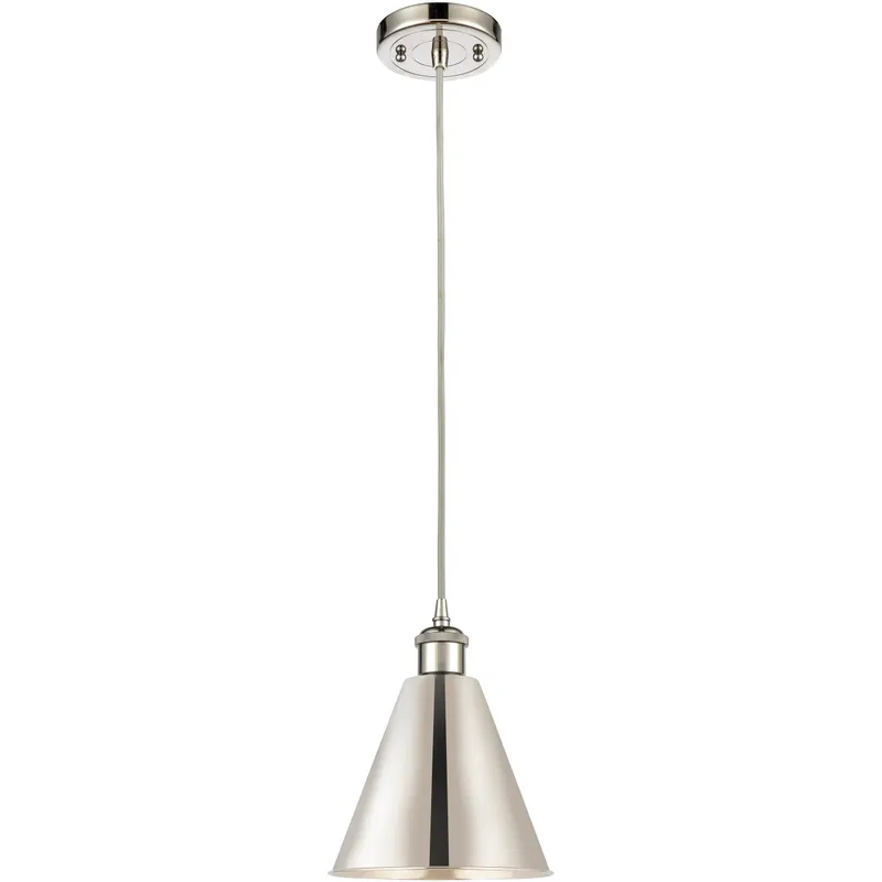 Ballston Cone 1 Light 8 inch Polished Nickel Mini Pendant Ceiling Light