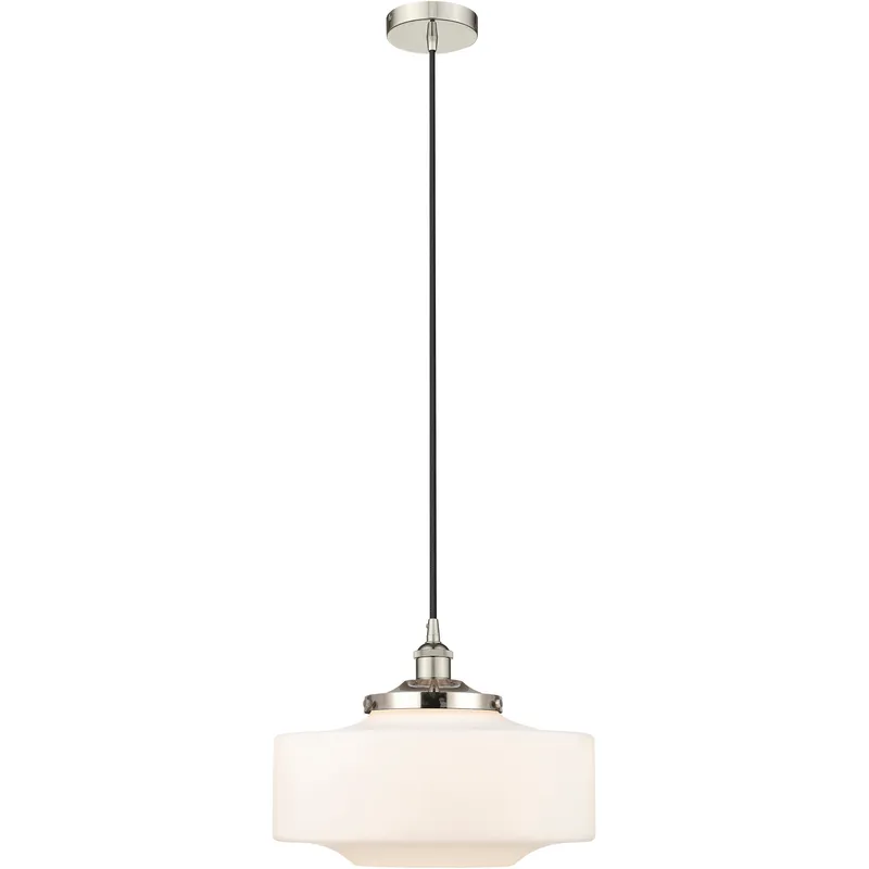 Bridgeton 1 Light 16 inch Polished Nickel Mini Pendant Ceiling Light in Matte White Glass