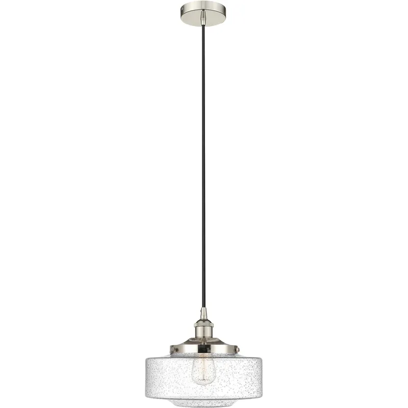 Bridgeton 1 Light 12 inch Polished Nickel Mini Pendant Ceiling Light in Seedy Glass