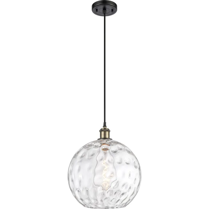 Ballston Athens Water Glass 1 Light 12 inch Black Antique Brass Mini Pendant Ceiling Light