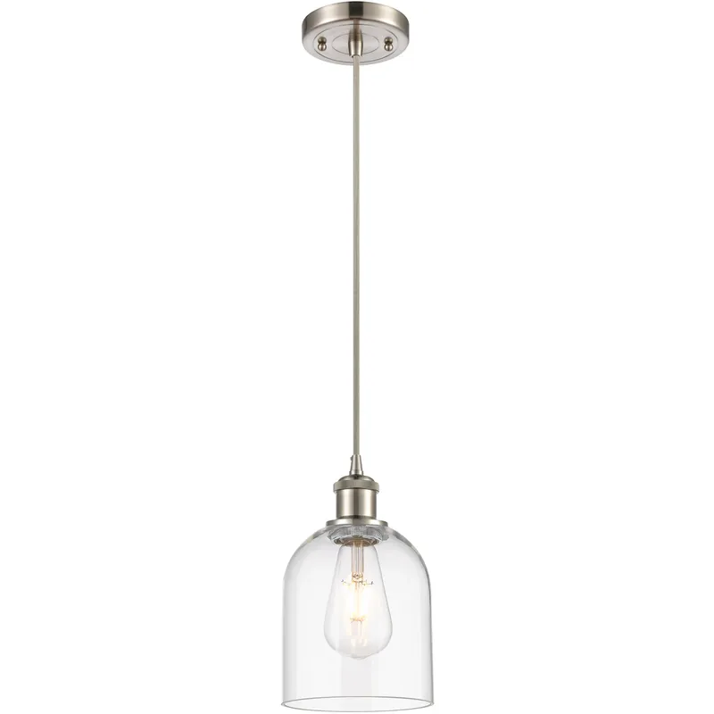 Ballston Bella 1 Light 5.5 inch Brushed Satin Nickel Cord Hung Mini Pendant Ceiling Light