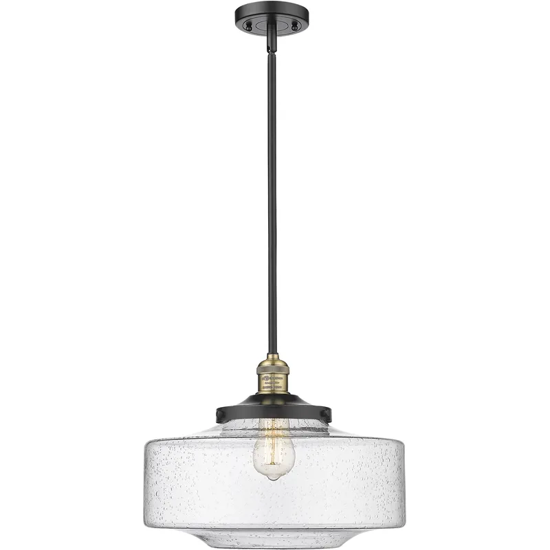 Franklin Restoration Bridgeton 1 Light 11.75 inch Black Antique Brass Mini Pendant Ceiling Light in Incandescent, Seedy