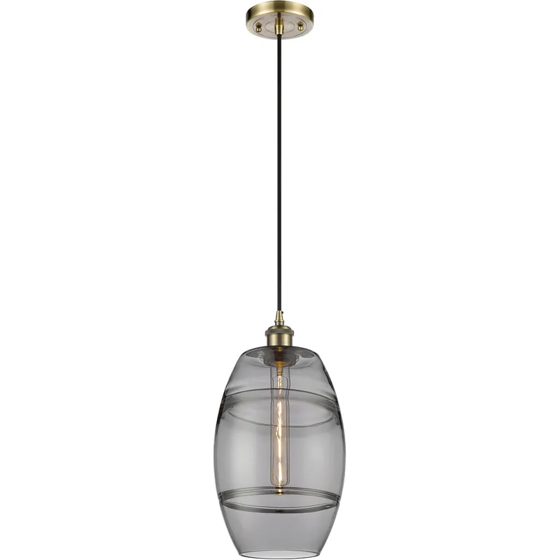 Ballston Vaz 1 Light 8 inch Antique Brass Cord Hung Mini Pendant Ceiling Light