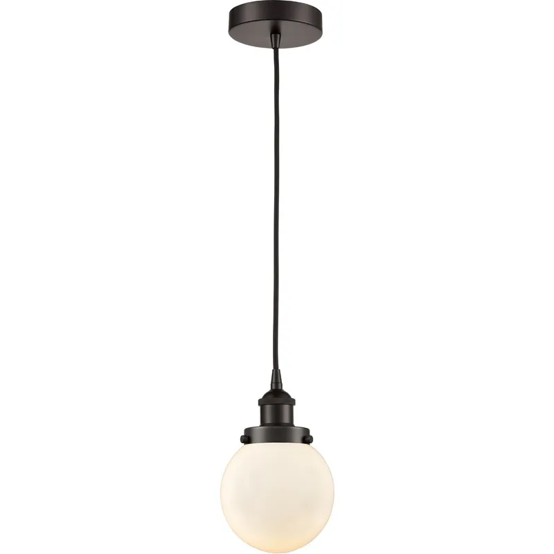 Edison Beacon LED 6 inch Oil Rubbed Bronze Mini Pendant Ceiling Light