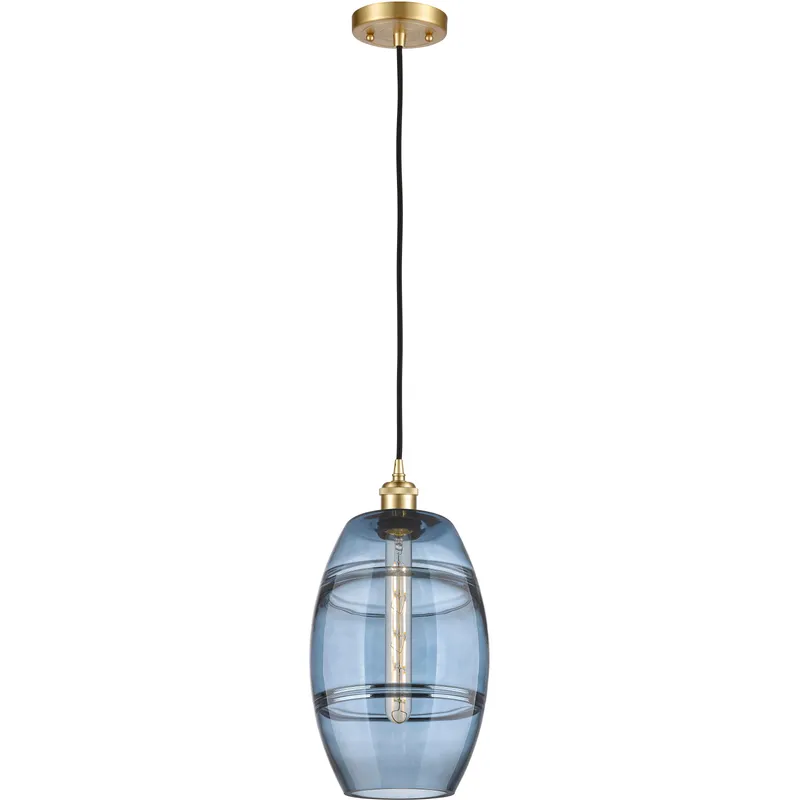 Ballston Vaz 1 Light 8 inch Satin Gold Cord Hung Mini Pendant Ceiling Light