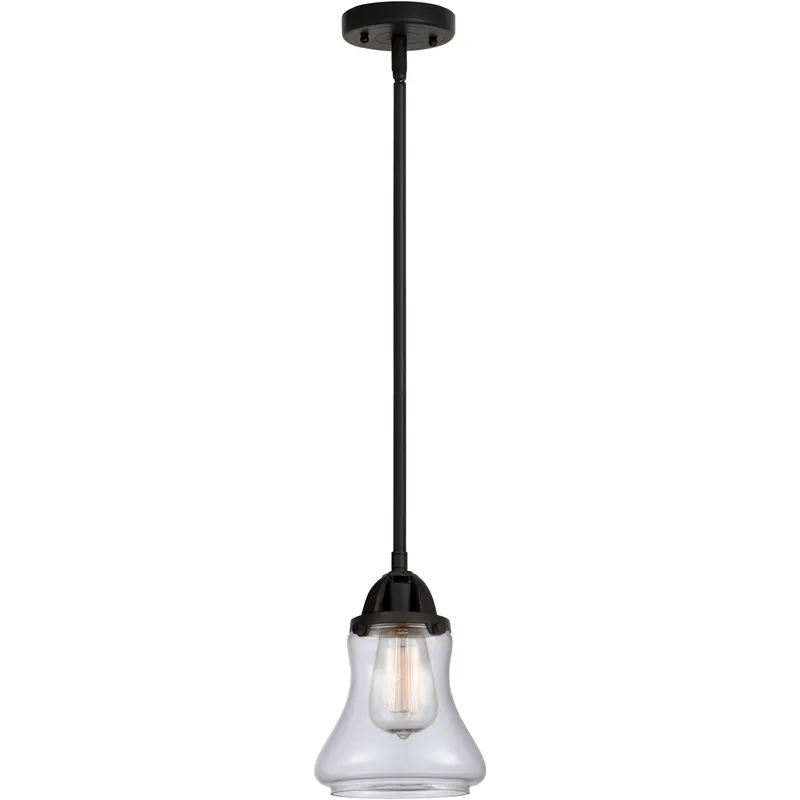Nouveau 2 Bellmont LED 6 inch Matte Black Mini Pendant Ceiling Light in Clear