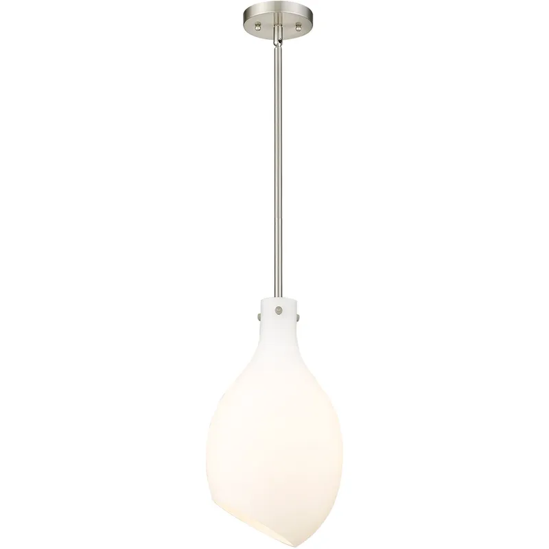 Salem 1 Light 9 inch Brushed Satin Nickel Mini Pendant Ceiling Light in Matte White Glass