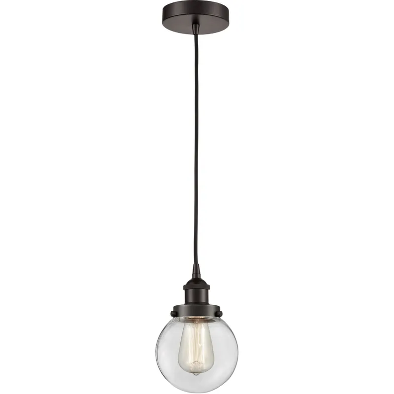 Edison Beacon LED 6 inch Oil Rubbed Bronze Mini Pendant Ceiling Light
