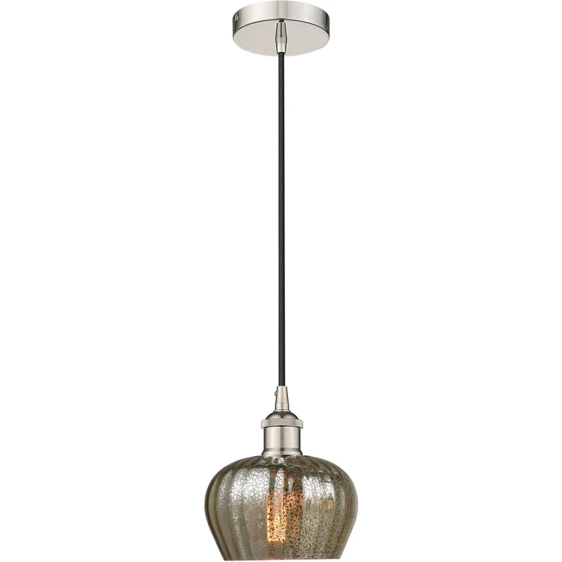 Edison Fenton LED 7 inch Polished Nickel Mini Pendant Ceiling Light