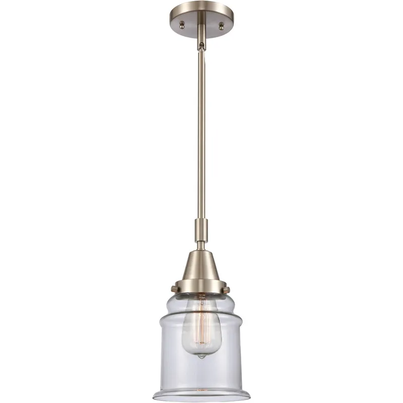Franklin Restoration Canton LED 6.5 inch Brushed Satin Nickel Mini Pendant Ceiling Light in Clear Glass