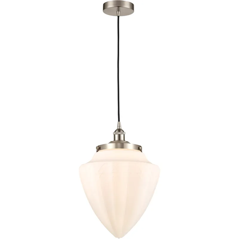 Edison Bullet 1 Light 12 inch Brushed Satin Nickel Mini Pendant Ceiling Light
