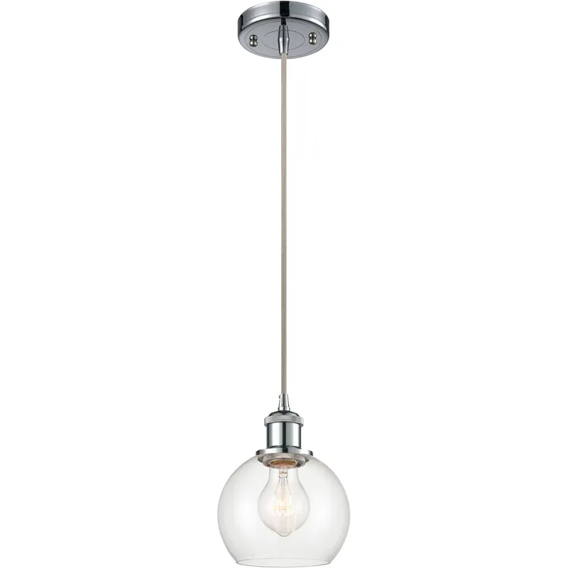Ballston Athens 1 Light 6 inch Polished Chrome Mini Pendant Ceiling Light in Clear Glass