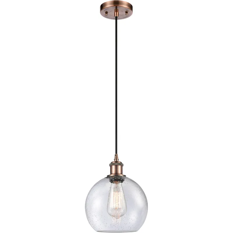 Ballston Athens 1 Light 8 inch Antique Copper Mini Pendant Ceiling Light