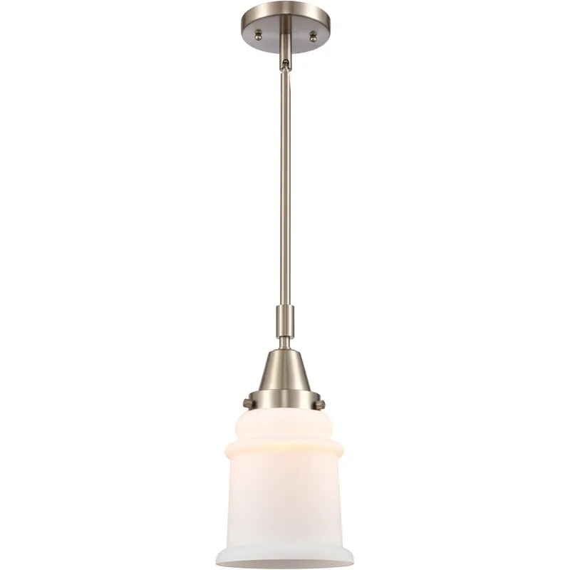 Franklin Restoration Canton LED 6.5 inch Brushed Satin Nickel Mini Pendant Ceiling Light in Matte White Glass