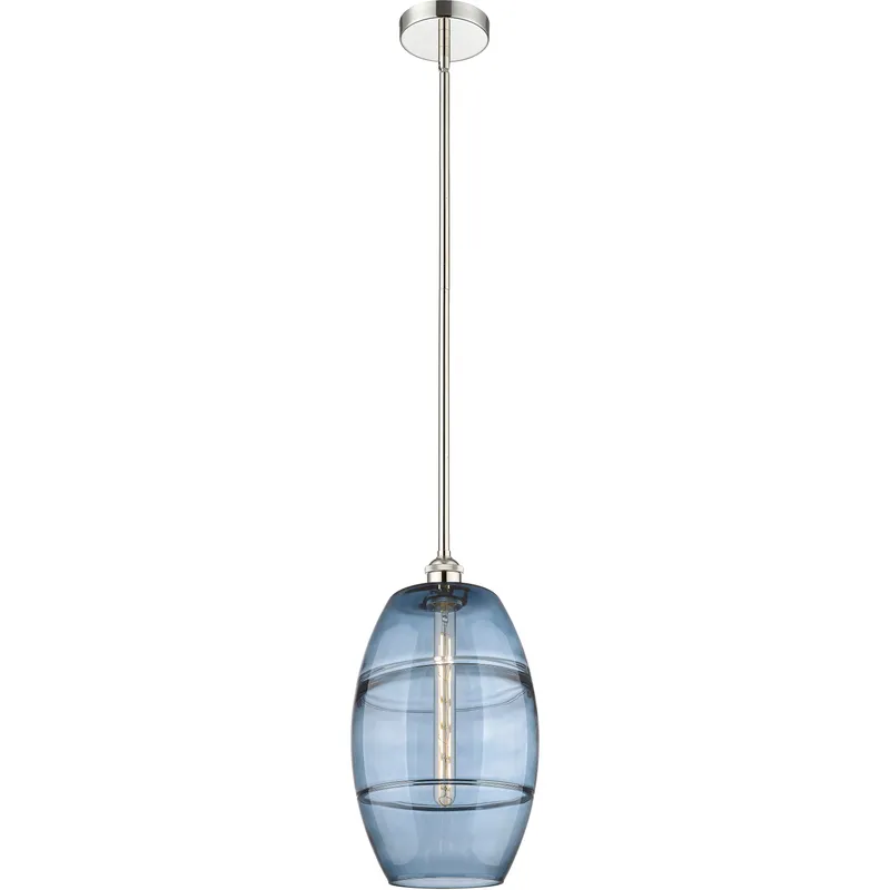 Edison Vaz 1 Light 10 inch Polished Nickel Stem Hung Mini Pendant Ceiling Light