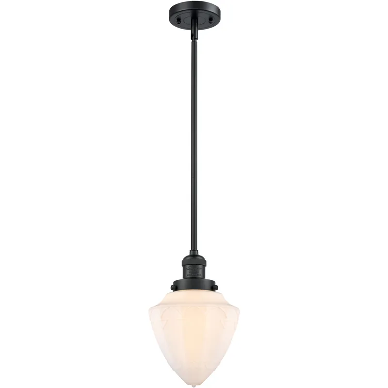 Franklin Restoration Bullet 1 Light 7 inch Matte Black Mini Pendant Ceiling Light in Incandescent, Matte White