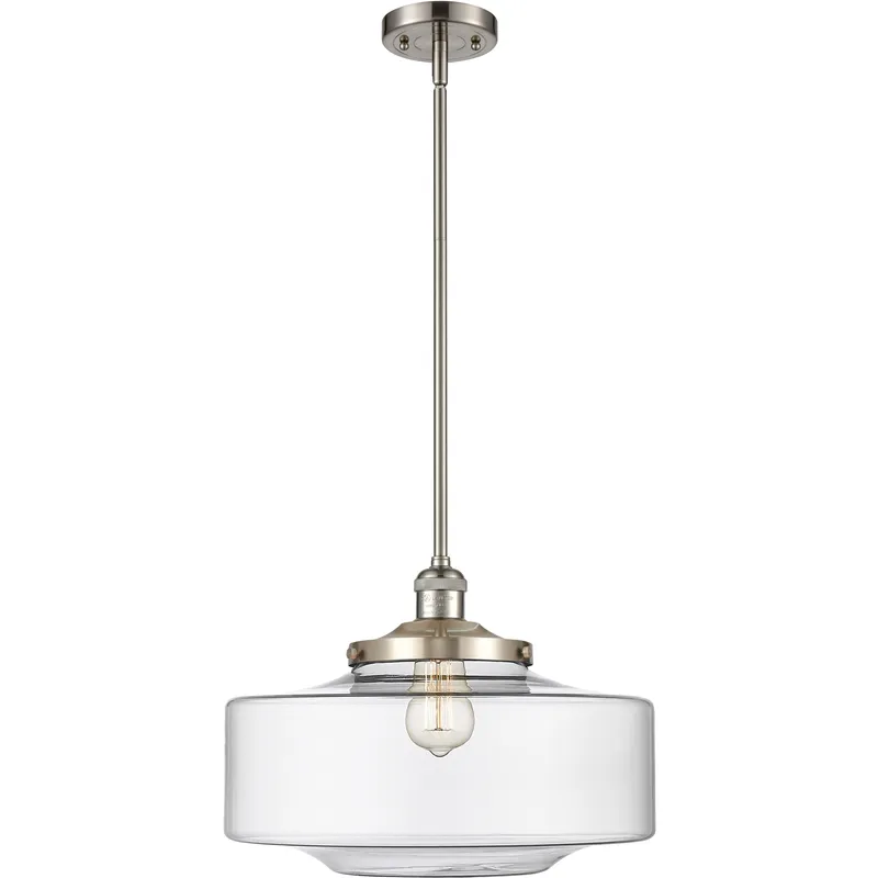 Franklin Restoration Bridgeton 1 Light 11.75 inch Brushed Satin Nickel Mini Pendant Ceiling Light in Incandescent, Clear