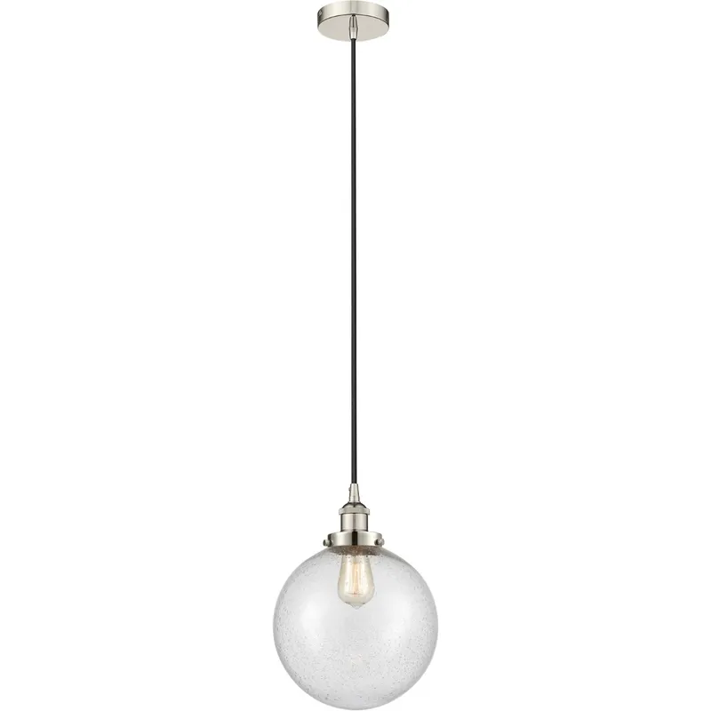 Edison Beacon LED 10 inch Polished Nickel Mini Pendant Ceiling Light