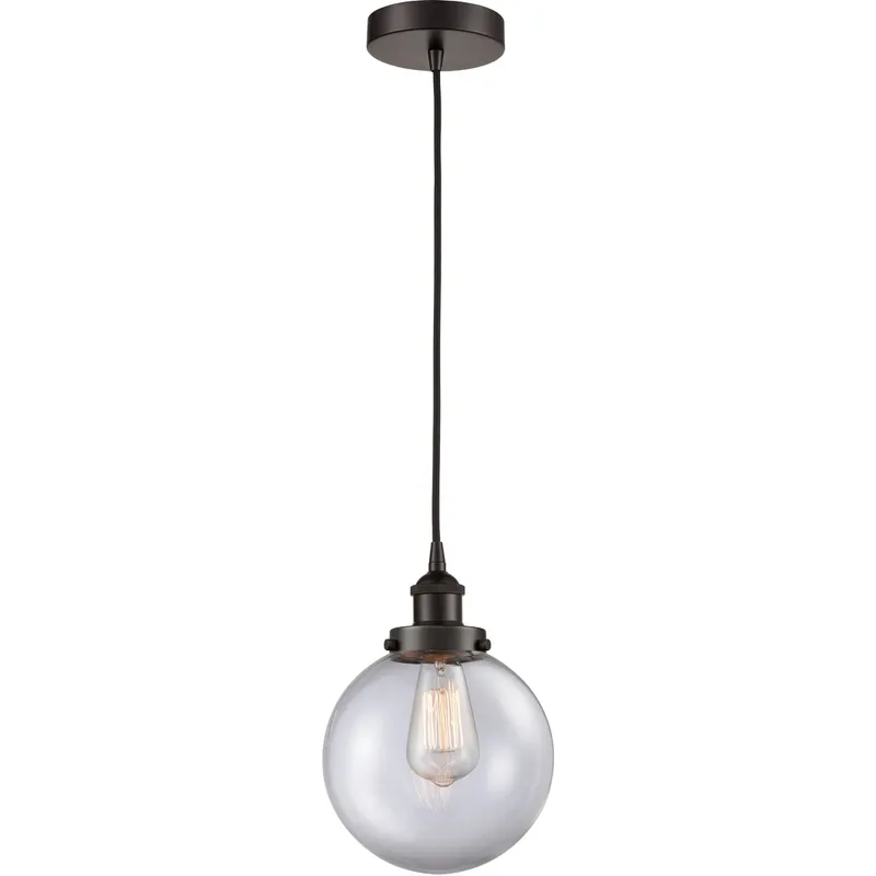 Edison Beacon LED 8 inch Oil Rubbed Bronze Mini Pendant Ceiling Light