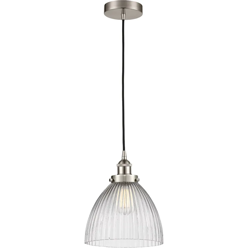 Edison Seneca Falls LED 10 inch Brushed Satin Nickel Mini Pendant Ceiling Light