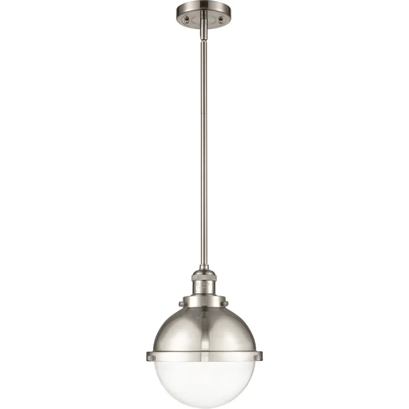 Franklin Restoration Hampden 1 Light 9 inch Brushed Satin Nickel Mini Pendant Ceiling Light in Clear Glass