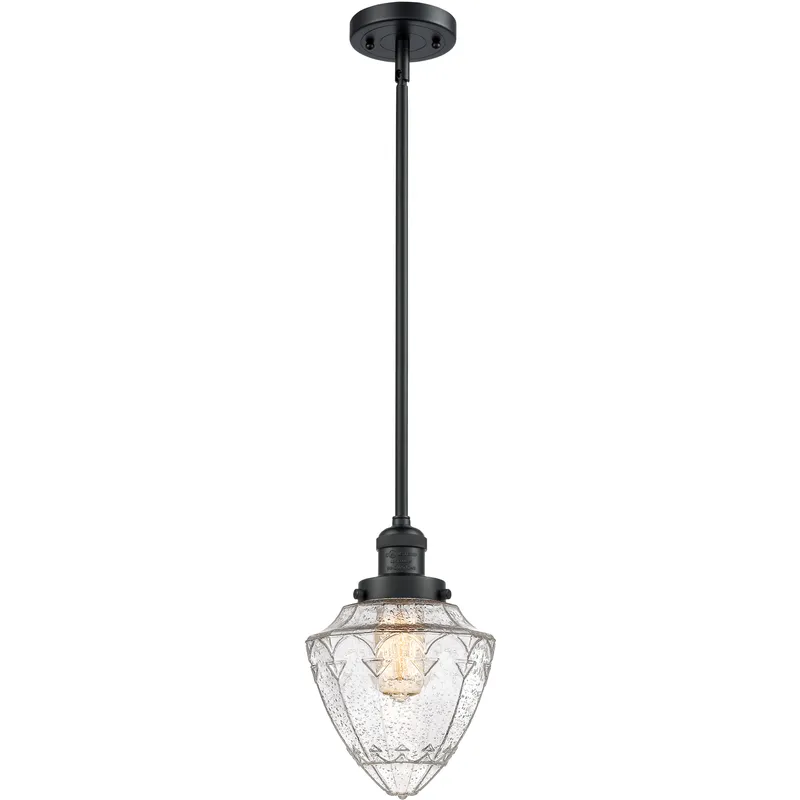 Franklin Restoration Bullet LED 7 inch Matte Black Mini Pendant Ceiling Light in Seedy