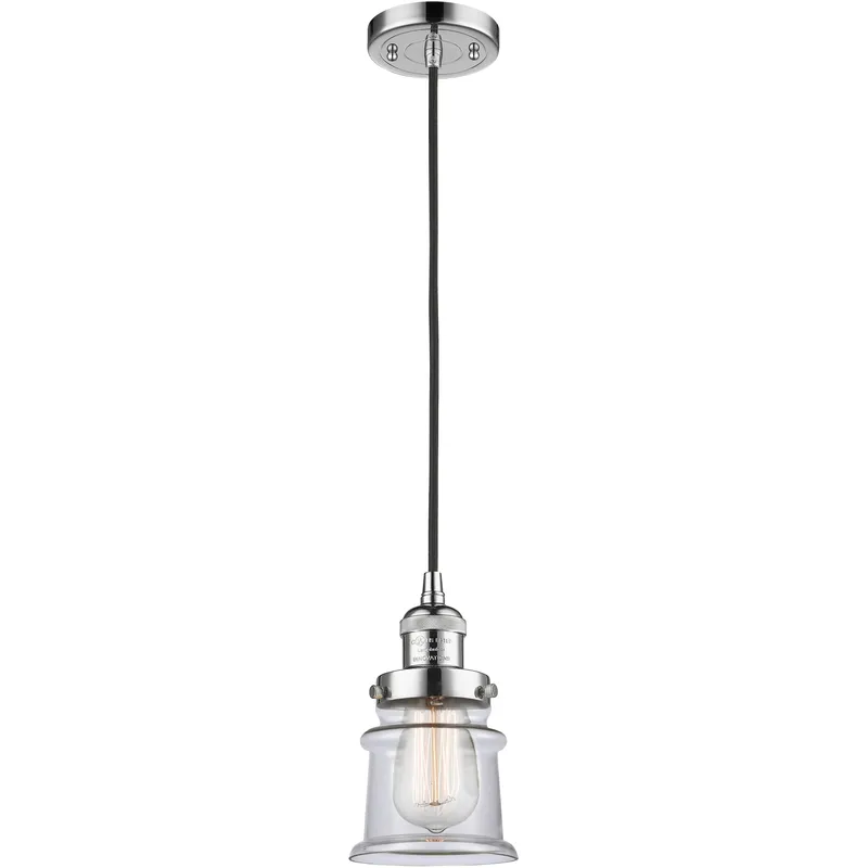 Franklin Restoration Canton 1 Light 6 inch Polished Chrome Mini Pendant Ceiling Light in Incandescent, Clear, Franklin Restoration