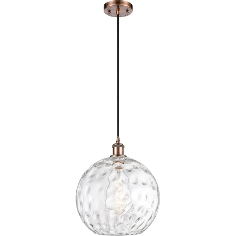Ballston Athens Water Glass 1 Light 12 inch Antique Copper Mini Pendant Ceiling Light