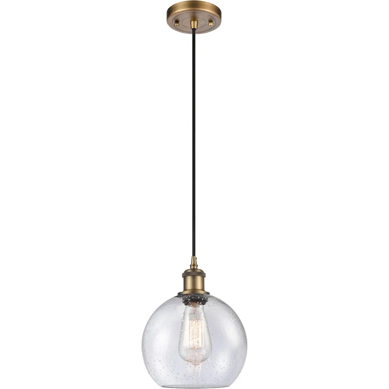 Ballston Athens 1 Light 8 inch Brushed Brass Mini Pendant Ceiling Light