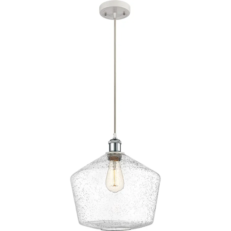 Ballston Cindyrella 1 Light 12 inch White and Polished Chrome Mini Pendant Ceiling Light