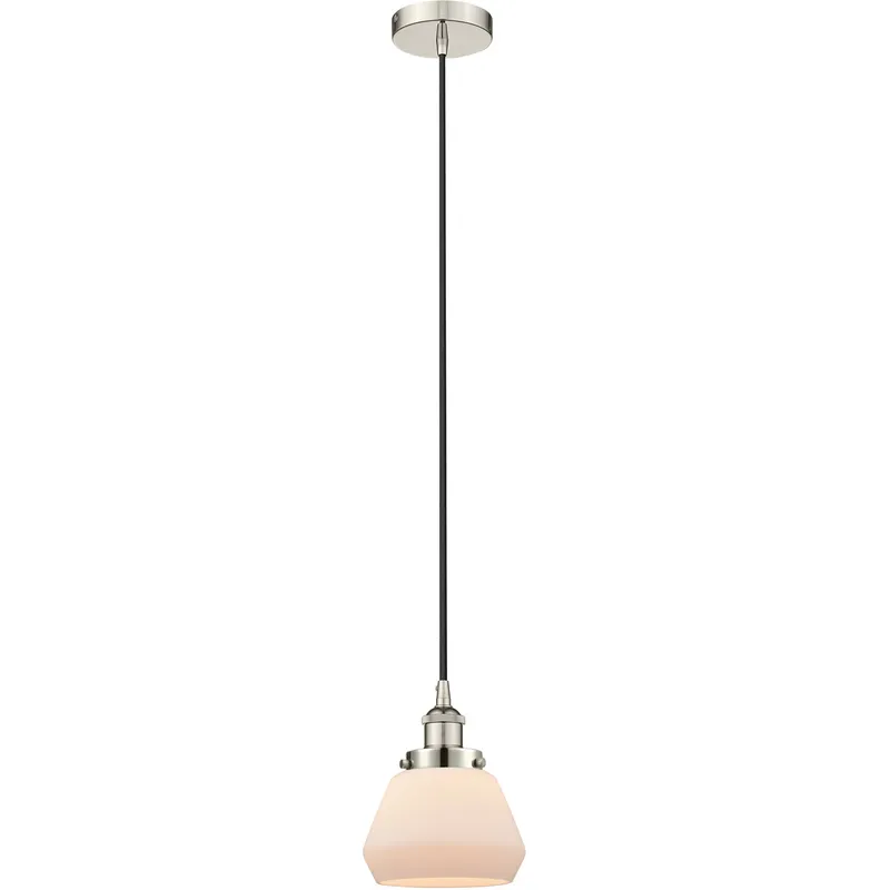 Edison Fulton LED 7 inch Polished Nickel Mini Pendant Ceiling Light