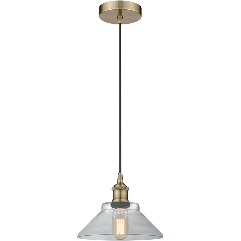 Edison Orwell LED 8 inch Antique Brass Mini Pendant Ceiling Light