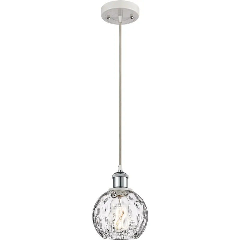 Ballston Athens Water Glass LED 6 inch White and Polished Chrome Mini Pendant Ceiling Light