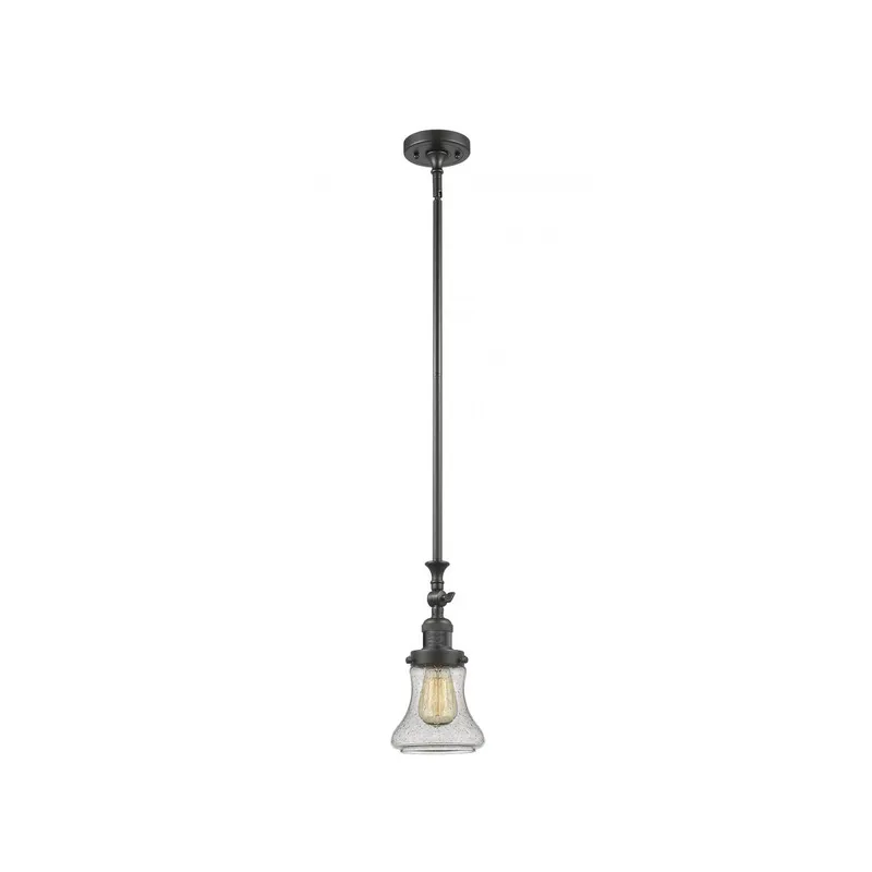Franklin Restoration Bellmont 1 Light 7 inch Oil Rubbed Bronze Mini Pendant Ceiling Light in Seedy Glass, Franklin Restoration