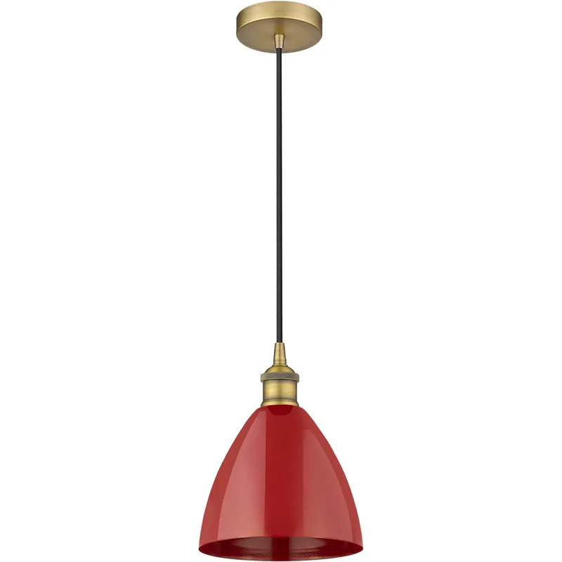Edison Plymouth Dome LED 8 inch Brushed Brass Mini Pendant Ceiling Light