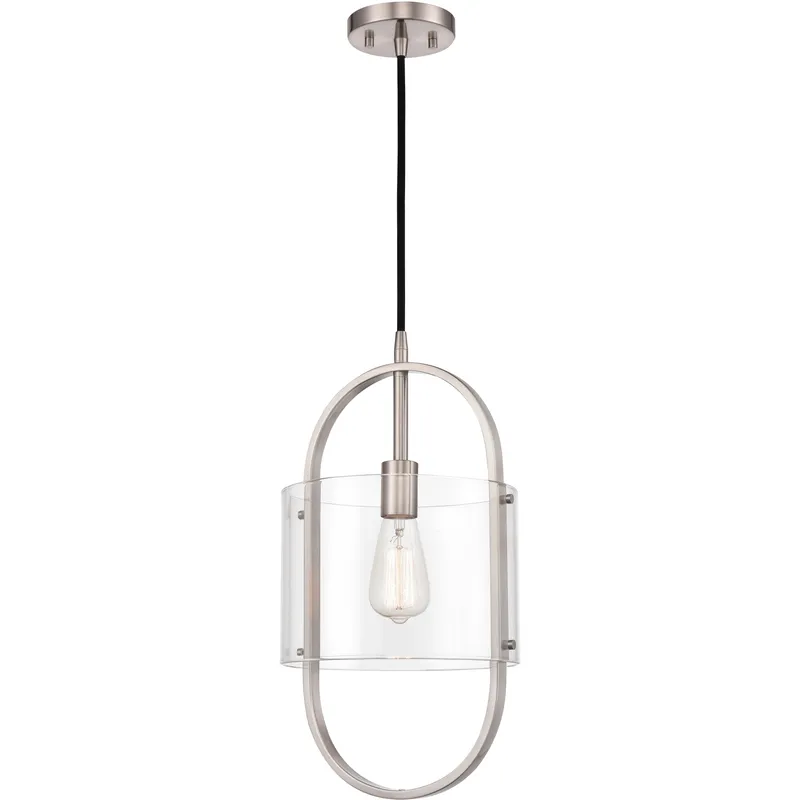 Pelham 1 Light 9.5 inch Brushed Satin Nickel Mini Pendant Ceiling Light in Incandescent