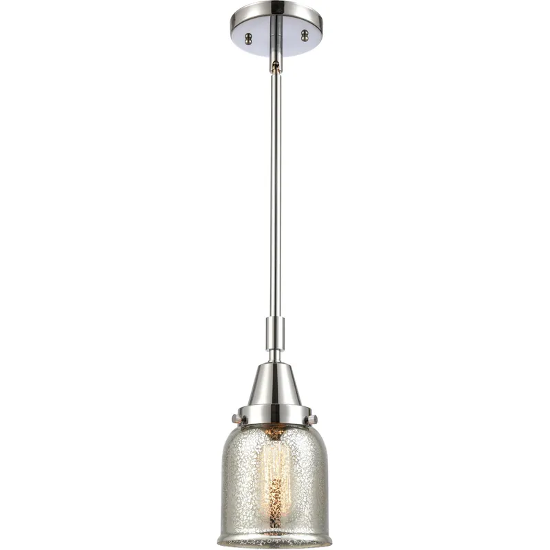 Franklin Restoration Small Bell LED 5 inch Polished Chrome Mini Pendant Ceiling Light in Silver Plated Mercury Glass