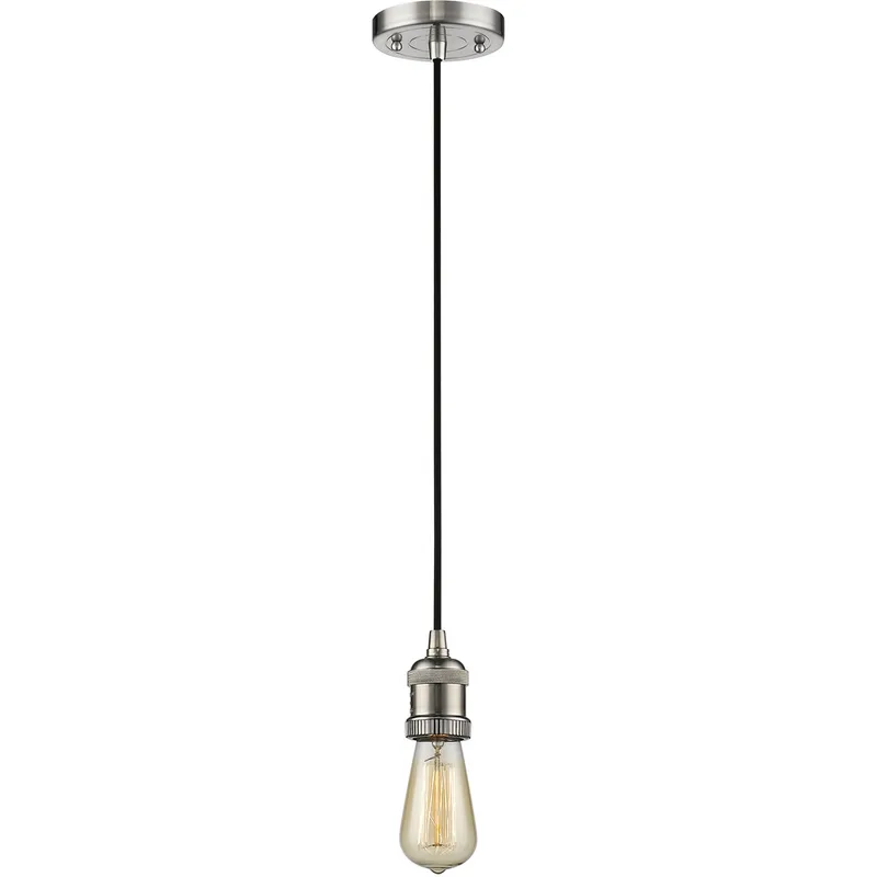 Franklin Restoration Bare Bulb LED 2 inch Brushed Satin Nickel Mini Pendant Ceiling Light, Franklin Restoration