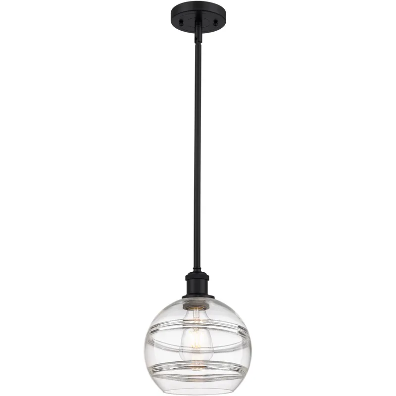 Ballston Rochester 1 Light 8 inch Matte Black Stem Hung Mini Pendant Ceiling Light