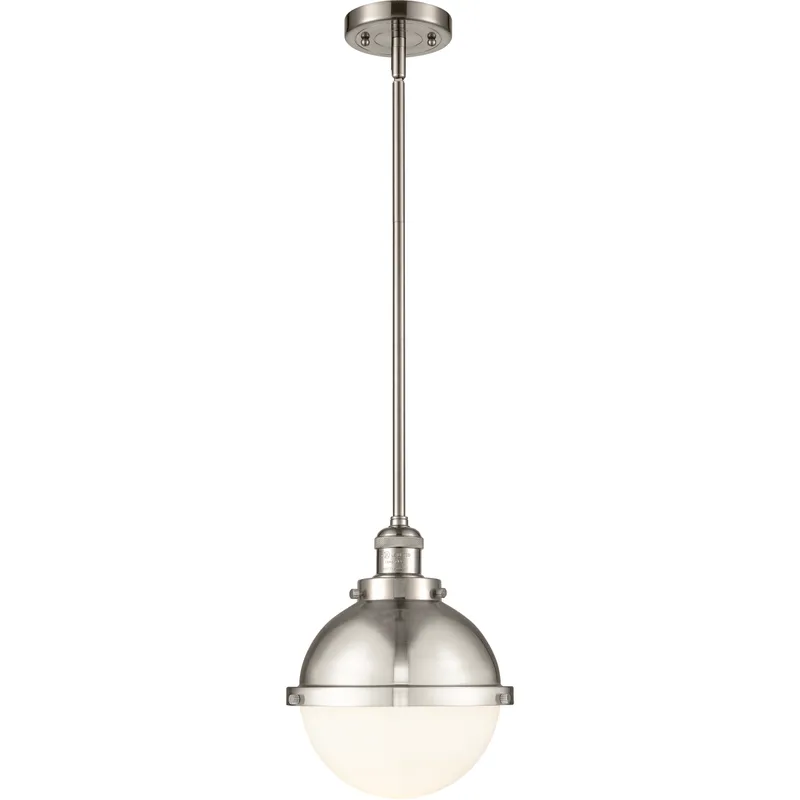 Franklin Restoration Hampden 1 Light 9 inch Brushed Satin Nickel Mini Pendant Ceiling Light in Matte White Glass