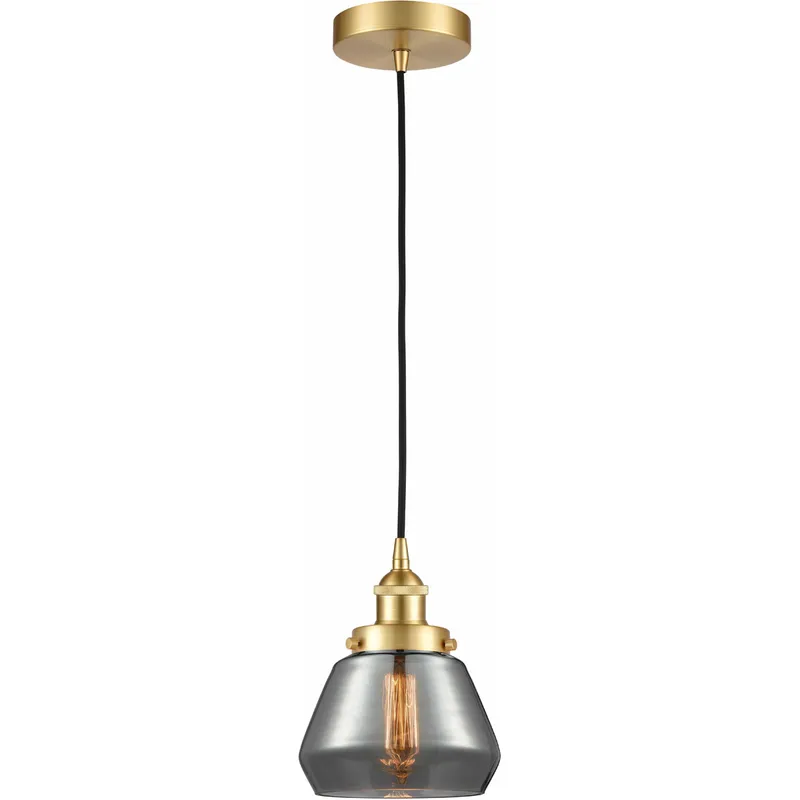 Edison Fulton LED 7 inch Satin Gold Mini Pendant Ceiling Light