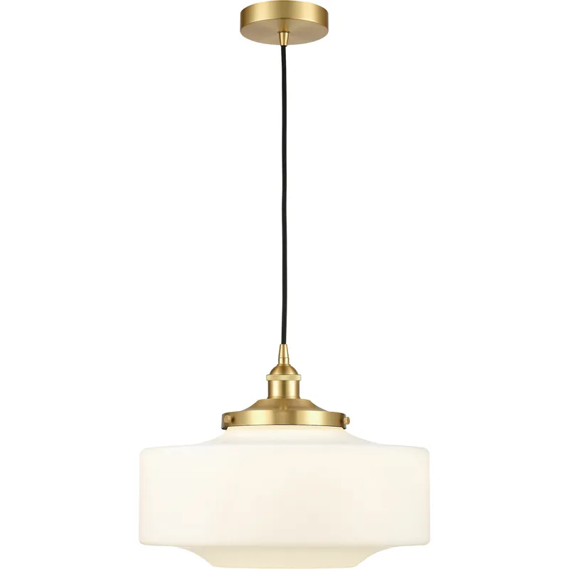 Bridgeton 1 Light 16 inch Satin Gold Mini Pendant Ceiling Light in Matte White Glass